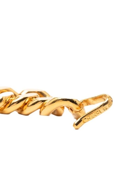 Chanel CC Logo 31 Rue Cambon Paris Plate Chain Belt Gold Plated